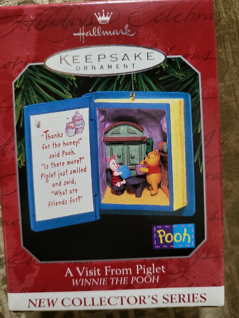 Hallmark Winnie the Pooh Ornament with Yellow & Blue Accents